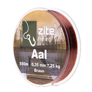Zite Fishing Angelschnur Aal Monofil Braun 0,35mm 550m - Angelsehne Aalangeln Schnur für Grundangeln und Posenangeln