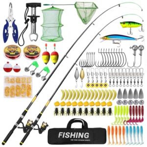 Vollständiges Angelset für Kinder mit teleskopierbaren Ruten, Rollen und Ködern, ideal für Anfänger zum Süßwasser Angeln