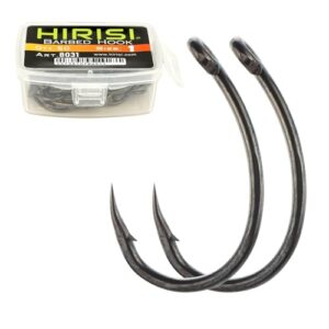 50 Stück Angelhaken PTFE-beschichteter Edelstahl mit hohem Kohlenstoffgehalt, stacheldrahtartige Angelhaken für verschiedene Angelbedürfnisse geeignet