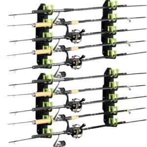 Fishing Rod Rack, Angelrutenhalter für 2 Ruten, Wandhalterung, Deckenhalterung