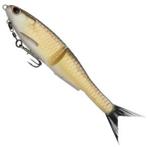 Berkley PowerBait Nessie, montierter Gummifisch, Länge/Gewicht: 12cm / 11g, Farbe: Gold Shad, ideal für Raubfischangeln