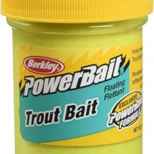 Biologisch abbaubarer Forellenköder mit natürlichem Duft von Berkley PowerBait für das Forellenangeln, leicht zu gestalten und lang anhaltende Lockwirkung auf Fische.