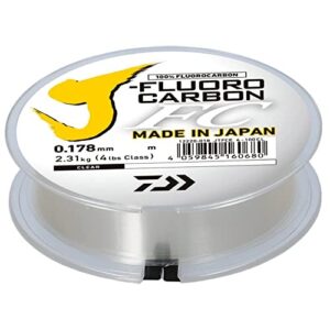 DAIWA J-Fluorocarbon Leader 100m, 0.2mm, 2.9/6, 39lbs transparente Fluorocarbon-Vorfach Angelschnur
