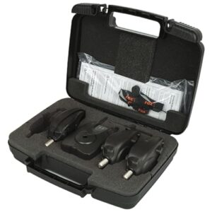 Fox Micron MX Bissanzeiger Set, 3 Bissanzeiger mit LED, Empfänger und Transportkoffer für Karpfenangler