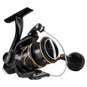 Hochwertige Spinnrolle für Salzwasser und Süßwasser mit flacher Aluminiumspule, 5,2:1 Übersetzung und verbessertem Kupfergetriebe