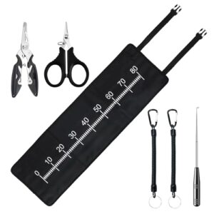 Abhakmatte mit Maßband, Angelzange Hakenlöser und Sicherheitsseil für den modernen Angler
