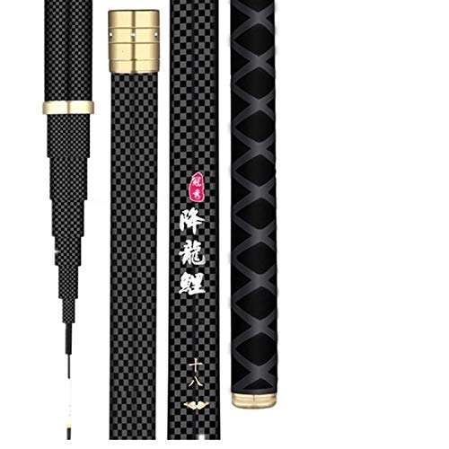 GBSONGJIN Angelrute, Stipprute Carbon-Faser-Teleskopelektrohand Pole Angelrute 2.7M-10M Reise Ultra Light Karpfenangeln