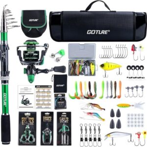 Professionelles Angelset mit 24T Carbon Teleskoprute, Spinnrolle und Angelwerkzeugen für Salzwasserangler