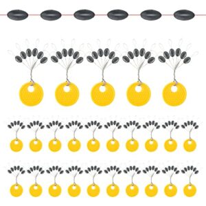 Komplett-Set aus 150 bis 300 Gummistoppern für Angelschnurdurchmesser von 0,1 bis 0,43 mm mit ovaler Form und schwarzer Farbe geeignet für Süss- und Salzwasser-Angeln einschließlich Forellenangeln