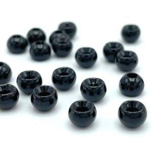 Hareline 20 x Wolfram Perlen, 2.0mm, 5/64 inch, Schwarz, für Fliegengespinste