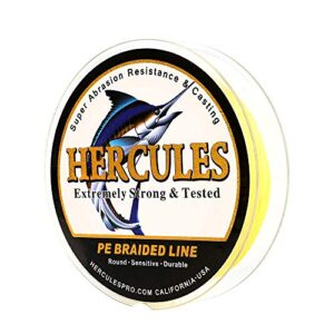 Hercules Super Cast Angelschnur 10lb - 300lb Test für Salzwasser Süßwasser PE Geflecht Fischdraht Superline 8 Stränge, Top-Qualität für ambitionierte Angler, unübertroffene Qualität und Leistung, perfekt für Anfänger und Fortgeschrittene geeignet