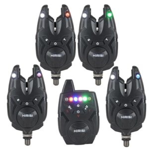 Hirisi Tackle Bissanzeiger: Ein hochwertiges Alarm-Set für den Fischfang mit dynamischen LED-Anzeigen und einfachen Fernbedienung per 2-Wege-Funktion