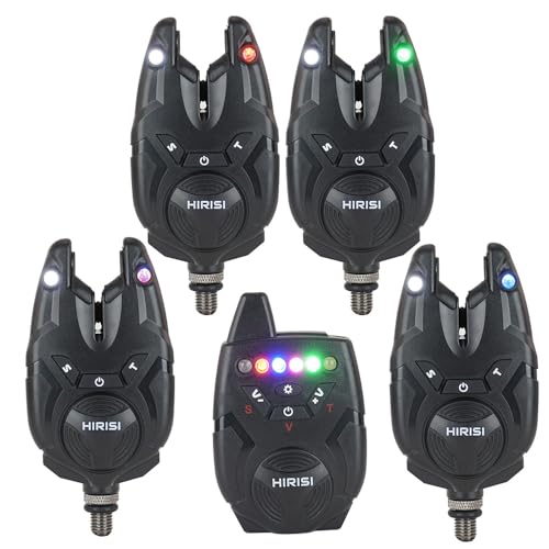 Hirisi Tackle Bissanzeiger: Ein hochwertiges Alarm-Set für den Fischfang mit dynamischen LED-Anzeigen und einfachen Fernbedienung per 2-Wege-Funktion