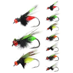Trockenfliegen für das Fliegenfischen im Salzwasser, Köder zum Fliegenfischen in verschiedenen Farben und Formen