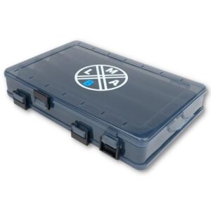 LMAB Köderbox Tackle Box Hardbait - 3 Größen - Wobbler Box, Angelbox für Wobbler doppelseitig, Wobblerbox, Hardbait Box, Angelköder Box, Box für Wobbler (Lange Teilung - 27x18x5 cm)