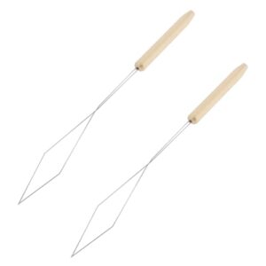 2-stückiger Einfädler aus Messing für Fliegenbinden mit Länge von 14 cm, ideal für Fliegenfischer und -binder