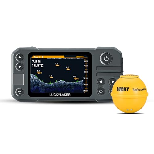 Tragbarer Fischfinder, Kabelloser Sonar Fischtiefenfinder für Angelabenteuer, Wiederaufladbar und Handheld, Ideal für Ufer-, Kajak-, Kanu- und Boot-Angelegenheiten