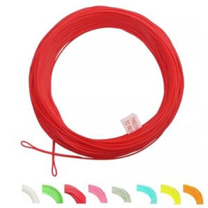 Fliegenschnur-Combo mit Backing-Vorfach-und-Tippet-Maximale-Kapazität-Feuerrot-mit-Schlaufen-WF8F