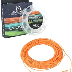 Maximumcatch Fliegenfischen Schnur mit Schlaufen, 30,5m lang, WF3F/4F/5F/6F/7F/8F, sechs Farben (WF5F, Orange)