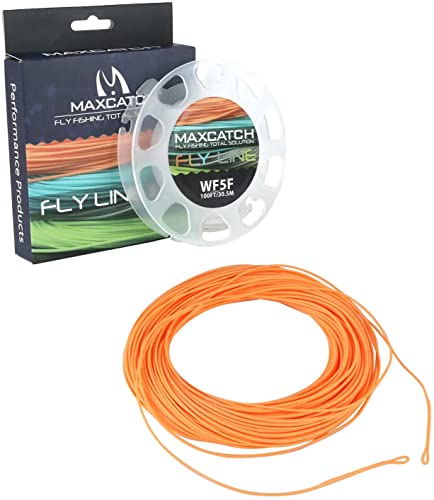 Maximumcatch Fliegenfischen Schnur mit Schlaufen, 30,5m lang, WF3F/4F/5F/6F/7F/8F, sechs Farben (WF5F, Orange)
