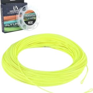 Maximumcatch Fliegenschnur mit Schlaufen, 30,5m lang, WF3F/4F/5F/6F/7F/8F, sechs Farben, gelbfarbene Version