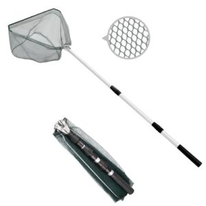 Teleskopischer Kescher mit Faltbarem Fischernetz und Rutschfestem Griff für Angelzubehör, ideal für Erwachsene und Kinder