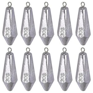 QualyQualy Grundblei Angeln Dropshot Blei Sinker, Drop Shot Bleigewichte für Süßwasser Casting Fischen, 30g 10 Stück, hochwertige Materialien, langlebige Konstruktion, korrosionsbeständige Eigenschaften