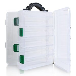 Praktische Doppelseitige Köderbox für Angler, 10 Fächer mit Tragegriff, ideal für die Aufbewahrung von Angelutensilien und Kunstködern.
