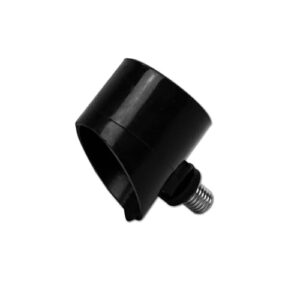 Schwarze Rutenhalter mit metallischem Griff und Clip, auf weißem Hintergrund, für Rutenhalter, Rod Pods und Banksticks geeignet