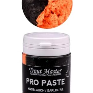 UV-aktive, schwimmende Forellenpaste für maximalen Fangerfolg - Trout Fishing Bait UV - Forellenköder für Großforellen, Trout Bait (Orange & Black/Garlic)