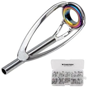 Reparaturset für Angelrutenspitzen, 50 Stück Spitzenringe und Stippruten, Ersatz-Kit für verschiedene Größen, ideal zum Mitnehmen beim Angeln