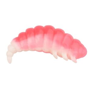 8 künstliche Bienenmaden für die Angeltour - Trout Master Fat Camola 40mm, Pink/Weiß