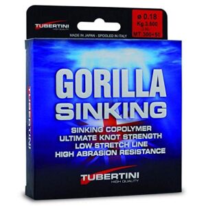 Tubertini Gorilla Sinking Angelschnur, 0,18 mm, 350 m, ideal für alle Angeltechniken