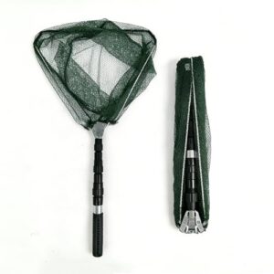 Fischernetzkescher mit Teleskop-System, 130cm lang, leichte und robuste Konstruktion, ideal für das Spinnfischen auf Barsch, Forelle oder kleinere Karpfen an Flüssen und Seen