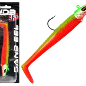 Fischereiköder, Sandeel, Meeresfisch, Gummifisch, Wild Devil Baits, Fire Tiger, 65g
