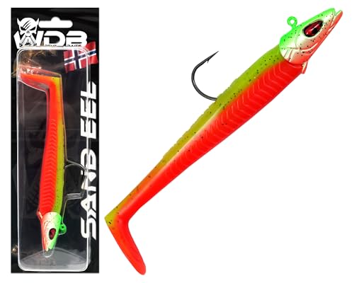 Fischereiköder, Sandeel, Meeresfisch, Gummifisch, Wild Devil Baits, Fire Tiger, 65g