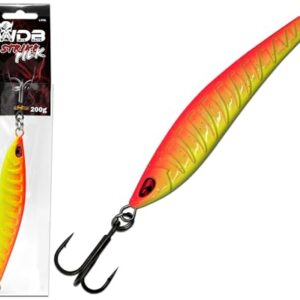 Hochwertiger Wild Devil Baits Strike Pilk Pilker Meereskodder für Dorsch und Heilbutt in Norwegen, Fire Orange 200g