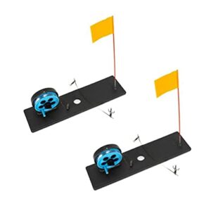 Tragbares Winter-Eisangeln-Tip-Up mit orangefarbenen Stangenflaggen und Angelrolle für komfortables Eisangeln