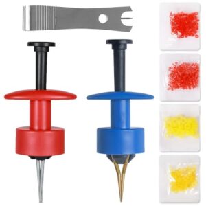 YUZHEDM 2 Stück Köderklemmen + Angelschnurschneider mit 2900 Stück Angelpellets aus Edelstahl Micro Köder Ringe zum Schnellen Fixieren des Köders