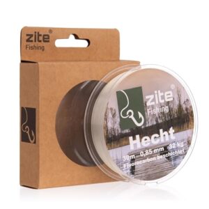 Zite Fishing Vorfachschnur 0,85mm 30m monofil fluoro coating extreme strong für Hecht 32kg traggkraft 4s für Swimbaits, Slipp-Rig & Big Bait Rig
