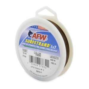 American Fishing Wire Surfstrand, 1x7 Edelstahlvorfachdraht, Camouflage, 182,9 m lang, 4,5 kg getestet