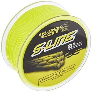 Black Cat S-Line 0,55mm gelbe Angelfadentleger mit hohen Qualität und hoher Abriebfestigkeit für professionelle Welsfischen