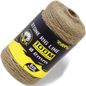 Schwarzes Sisal-Seil für Steinmontagen, Bindeschnur für Steine zum Wallerangeln, Schnur für Steine zum Welsangeln