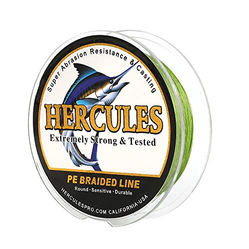 Hercules Super Cast 100m - 2000m Yards Geflochtene Angelschnur für Salzwasser Süßwasser Fischerei, PE Geflecht Fischdraht, 10lb - 300lb Test
