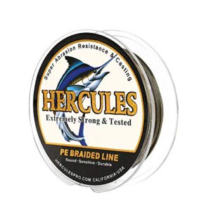 Hercules Super Cast 100m - 2000m Yards Geflochtene Angelschnur für Salzwasser und Süßwasser, PE-Geflecht, Fischdraht, Superline, 8 Stränge