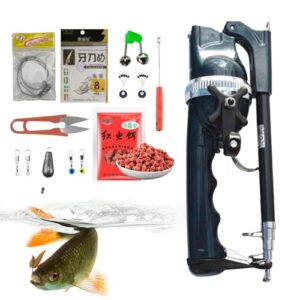 Klappbare Angelrute, Tragbare - Faltbare Kleine Glasfaser-Leichtes Angelausrüstungsset, Robuste, Ergonomische Angelköder für Alle Angler