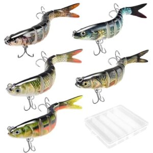 Kunstköder für den perfekten Fang - Mehrgelenkige Köder, Fische Angel Set für Zander Barsch Forellen Wobbler Swimbait, Süßwasser Salzwasser Angelzubehör