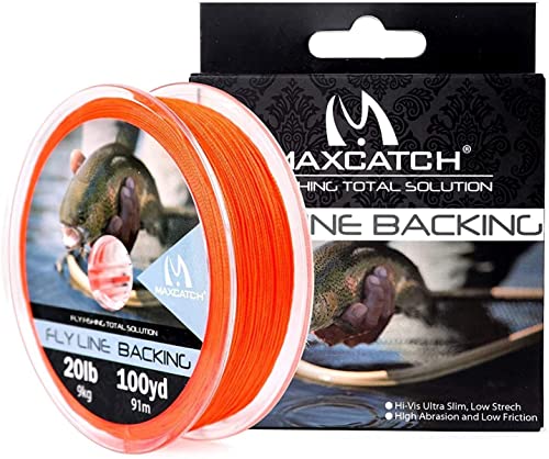 MAXIMUMCATCH Fliegenfischen Backing, 20/30lb, 100/300 Yards, Orange, Nylon-Schnur für Walzen und Fliegenlinien