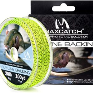 Hochwertiger geflochter Nylon-Backing für Fliegenfischen, 20/30lb, 100/300 Yards, Gelb/Schwarz