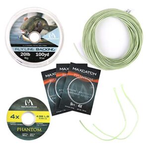 MAXIMUMCATCH Bestprice Fliegenfischen Schnur (Weight Forward, Schwimmende Fliegenschnur) und Fliegenschnur Combo mit Backing Vorfach und Tippet